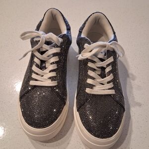 Jessica Simpson Black and Silver Sneakers